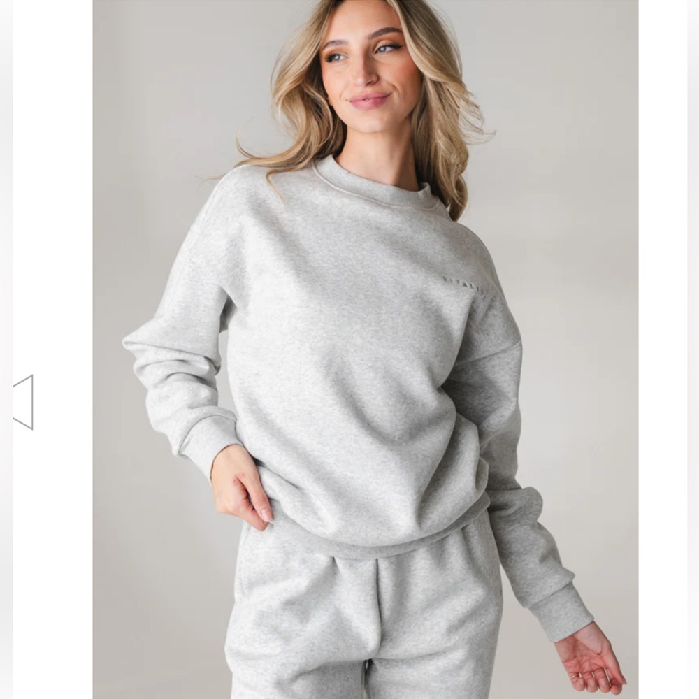NWT Vitality Uni Cozy Crew in Stone Marl Grey - S oversized